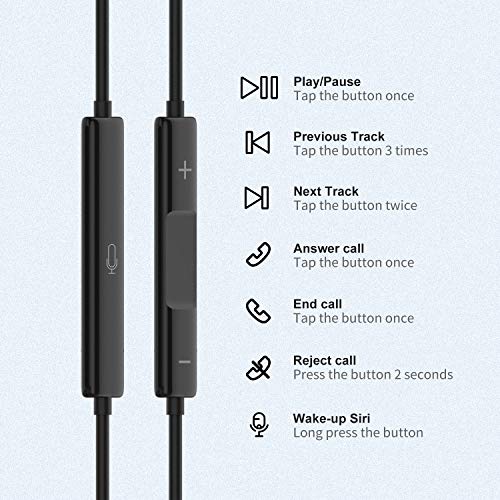 FAPO Earphones for iPhone, Earbuds with Lightning Connector, Lightning Headphones Earphones in-Ear Noise Isolation Compatible with iPhone 13 12 11 Xs Xr 8P 7P for Women/Men - MFi Certified