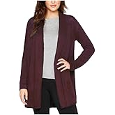 Matty M Women's Wool Blend Crochet Open Front Cardigan Sweater