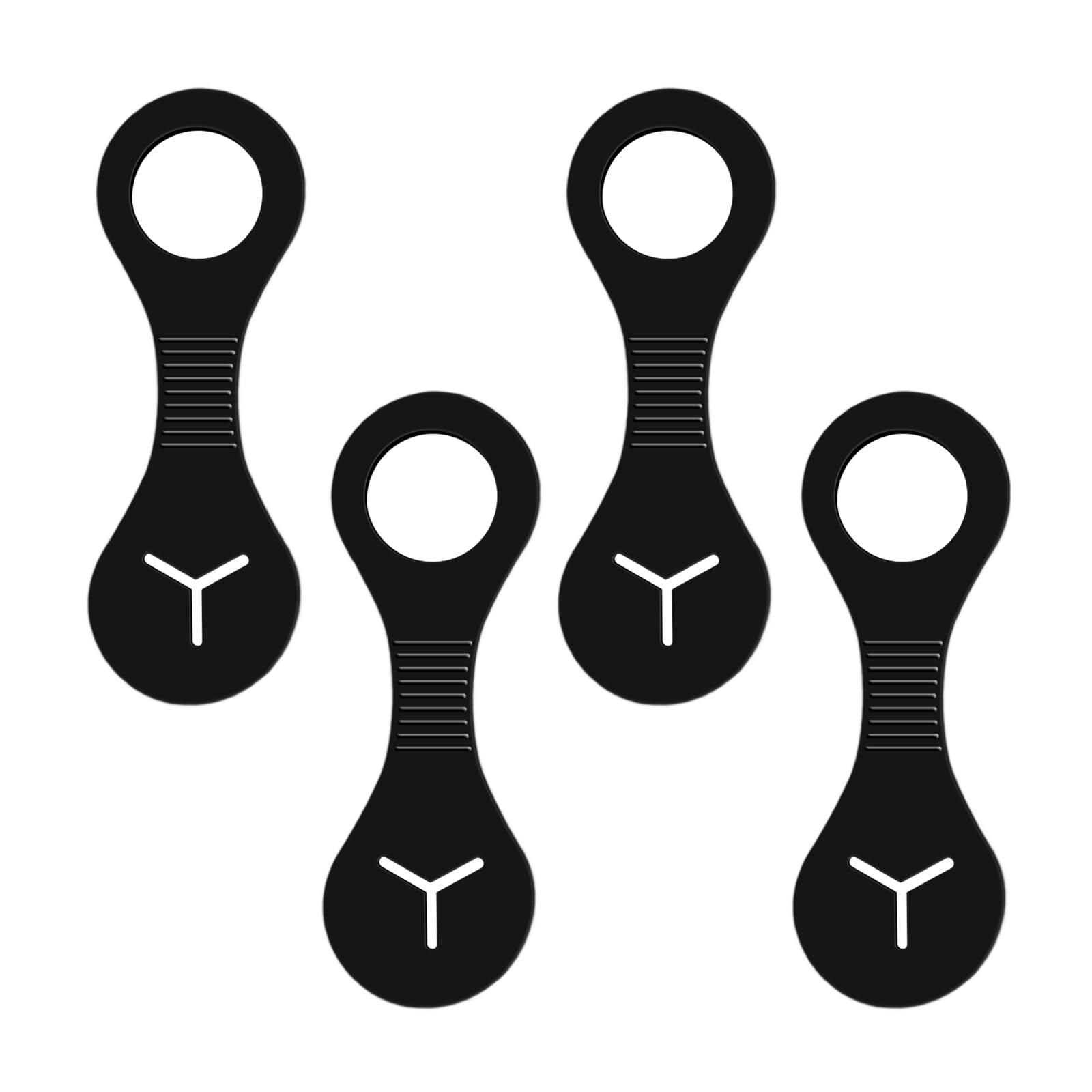 4 Pack Dog Poop Bag Holders for Leashes, Hands Free Waste Bag Holder, Poop Bag Carrier for Leash, Pet Doggy Puppy Bag Holder, Doggie Poop Bag Leash Clip (Black)