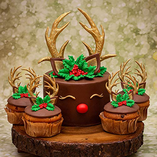 Small Antlers, Silicone Sugarpaste Icing Mold, Flower Pro by Nicholas Lodge for Cake Decorating, Crafts, Cupcakes, Sugarcraft, Candies and Clay, Food Safe Approved, Made in the UK - Thumbnail 2