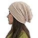 Unisex Hipster Knit Hat,Crytech Fashion Soft Stretch Ruched Plain Crochet Wool Knitted Skully Beanie Cap Slouchy Baggy Oversized Knitting Skull Snow Ski Hat for Women Men Ladies Girls Outdoor (Beige)thumb 2