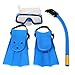 Bazaar Junior Children Snorkeling Set Snorkel Mask Goggles Flippers Scuba Swimming Diving Kids Set