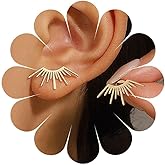 Sttiafay Vintage Sunburst Stud Earrings Gold Sunshine Sun Earrings Boho Small Sunburst Earrings Minimalist Sunshine Ray Earrings Jewelry for Women