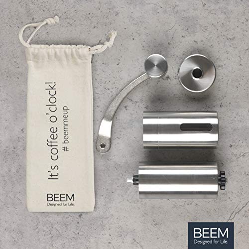BEEM GRIND-2-GO Manuelle Kaffeemühle – 40 g | Kegelmahlwerk | Mahlgrad-Einstellung stufenlos | Baumwollbeutel… – Bild 7