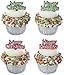 Merry Christmas Happy Holidays Cupcake Picks - 24 pc