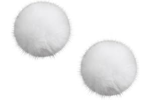 JiaDuo Big Women Costume Shoe Ball Clips 2PC Fluffy White Pom Poms Halloween Fairy Dress up Accessories