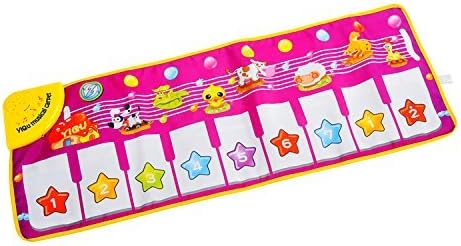 TotCraft Keyboard Musical Piano Dancing Mat Crawl Mat Soft Funny Animals Baby Toy Blanket Touch Play Learn Singing Gift Carpet Kids Baby Piano Toy (Piano Mat)