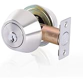 Rulart Double keyed Deadbolt Lock - Keyed on Both Sides, 2-Way Adjustable Cylinder Deadbolt (Privacy/Passage), Satin Stainless Steel (Silver, Single Cylinder) (Silver, Double Side)
