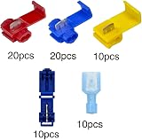 YIXISI 70 PCS Quick Splice Wire Connectors T-Tap Insulated Set Red Blue Yellow view 2