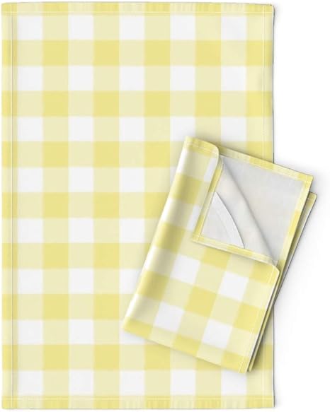 Roostery Tea Towels, Yellow Gingham 