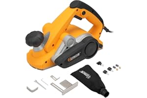Hoteche 3-1/4-Inch 7.5-Amp Electric Hand Planer for woodworking – High-Speed Corded Wood Planer with TCT Blade, Copper Motor,