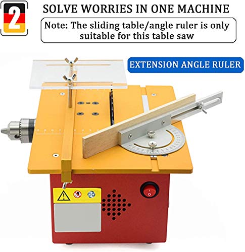 Tragbare Tischkreissäge , Mini-Tischsägeblätter, Tischsägen für die Holzbearbeitung mit Schiebetisch, Hubschneiden von… – Bild 7