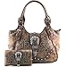 Justin West Western Brown Purse Floral Buckle Concealed Carry Handbag