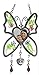 Banberry Designs Mom Butterfly Mother Suncatcher - Pressed Flowers In Between Glass - Heart Shape Picture Opening