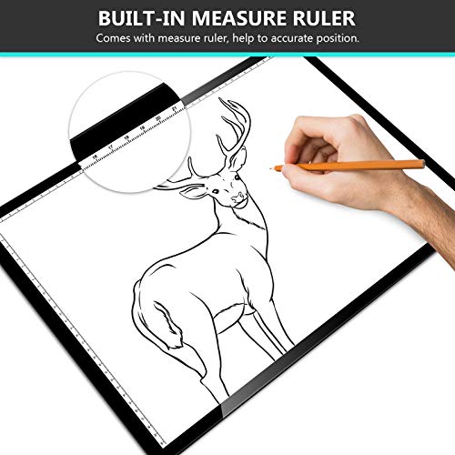 KENTING A3 Drawing Light Board, USB Power Sketch Light Pad with Stepless Adjustable Brightness, Ultra-Thin 0.2inches Copy Board for Diamond Art, Tracing, Tattoo Drawing, Sketching, Animation, Drawing