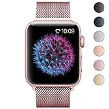 BRG 38mm Stainless Steel Mesh Milanese Loop with Adjustable Magnetic Closure Replacement iWatch Band for  Watch Series 3 Series 2 Series 1 Nike+ Sport Edition Rose Gold