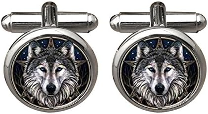 FOOG Wolf Head Cufflinks & Tie Clips Custom Wild Animals Mens Shirt Cufflink Jewelry with Box