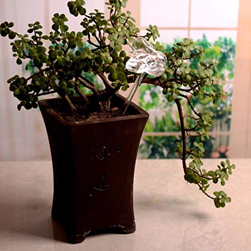 Weite Automatic Watering Device, Cute Butterfly Clear Glass Watering Sprinkler, Garden Sprinkler Head Garden Lawn Irrigation System for Plant and Flower (Clear)