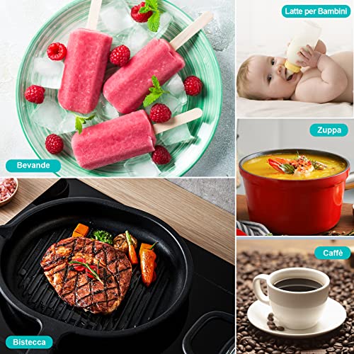 CIRYCASE Termometro Cucina, Termometro Barbecue a Lettura Istantanea con Sonda da 14.2 cm, Display LCD & Funzione di Mantenimento, Termometro Carne Ad Alta Precisione per Cucinare, Cuocere, ecc