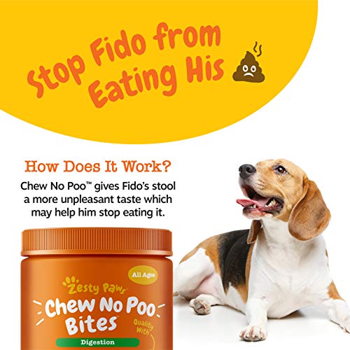 Zesty Paws Chew No Poo Bites Coprophagia Stool Eating Deterrent for