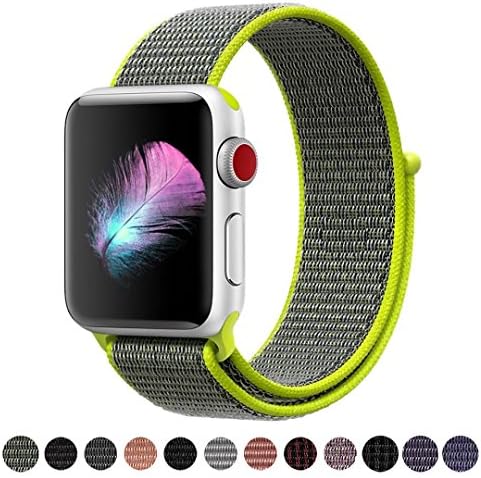 Yunsea Compatible for Apple Watch Band 38mm 42mm, Soft Nylon Sport Loop, with Hook and Loop Fastener, Replacement Band Compatible for iWatch Series 1/2/3