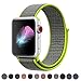 HILIMNY Compatible for Apple Watch Band 42mm, New Nylon Sport Loop, with Hook and Loop Fastener, Adjustable Closure Wrist Strap, Replacement Band Compatible for iwatch, 42mm, Flash
