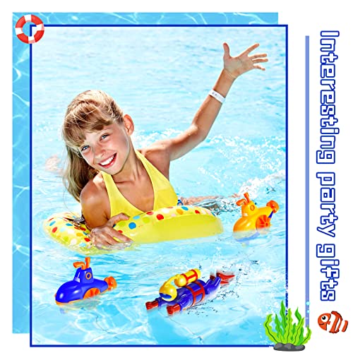 4 Pieces Diver Toys Set Swimming Windup Bathtub Toys for Kids Floating Submarine Toys Fun Wind