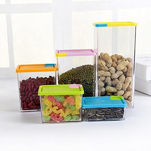 Dtes Crystal Seasoning Box,Seasoning Rack Spice Pots,Crystal Seasoning Acrylic Box Pepper Salt Spice Rack Plastic 6 Box Kitchen See Through Storage Containers Cooking Tools