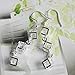 Naivo 18K White Gold Plating White Crystal Drop Earrings Cubic Pendant Fashion Romantic Lady Jewelry