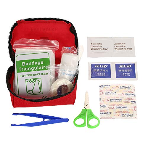 Multifunction 35Pcs First Aid Kit Outdoor Emergency Kit Bag Small First Aid Portable Travel Bag Medical Essentials Perfect for Home Camping Office Hiking Large Capacity (Color : Red, Size : M)