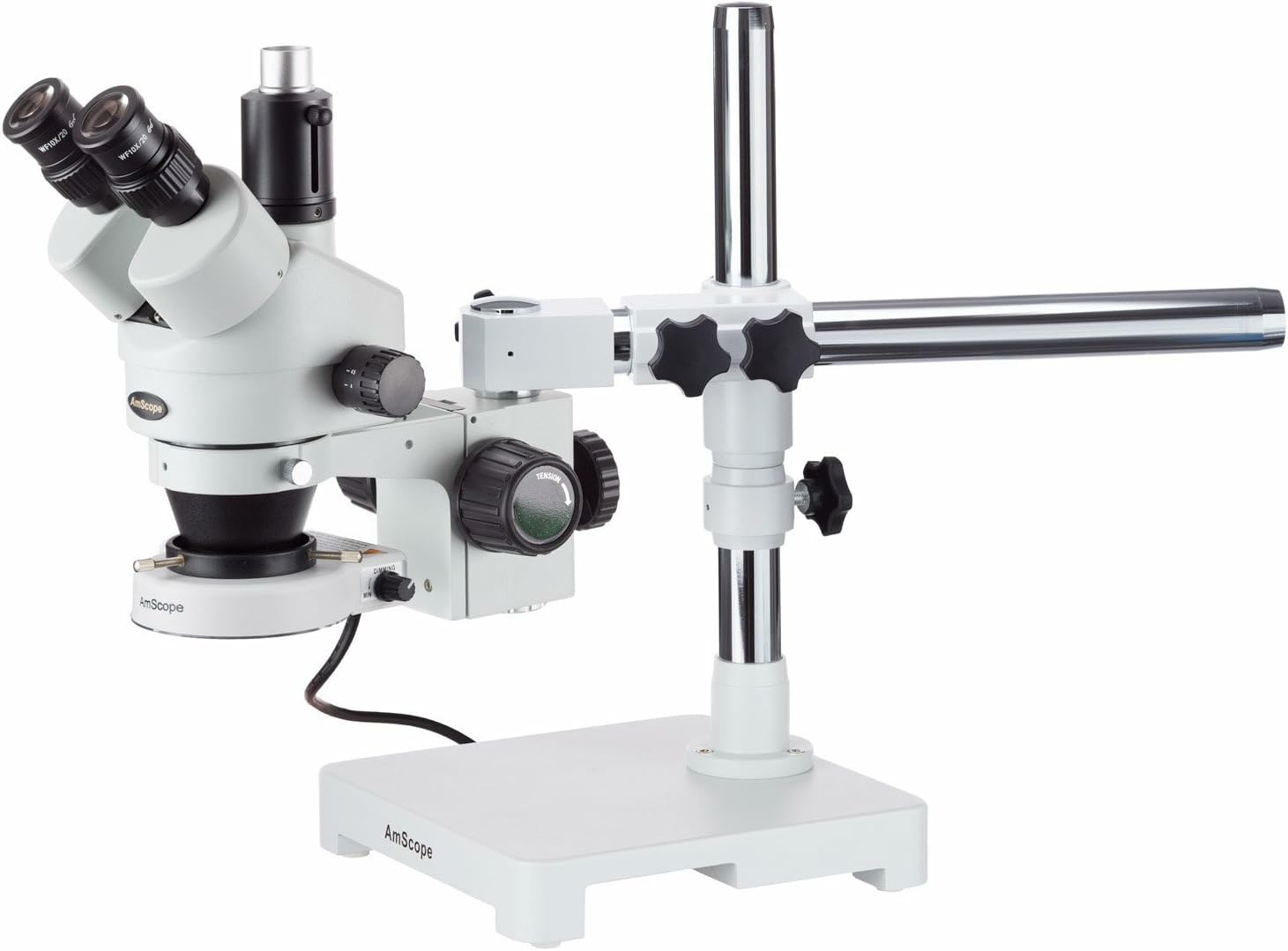 3.5X-45X Trinocular Zoom Stereo Microscope w Boom Stand + 80 LED Light