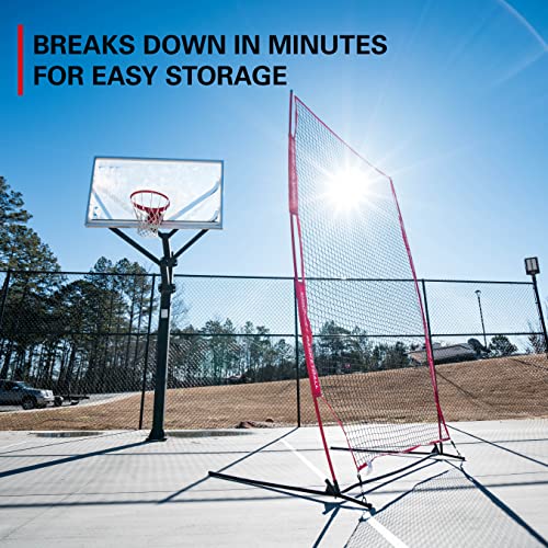 Rukket Basketball 6x10 Adjustable Return Net Guard and Backstop, Hoop Rebound Back Netting
