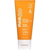 Thinkdaily Tinted Sunscreen for Face SPF 30 Mineral Zinc Oxide, 2 Fl Oz | Dermatologist-recommended mineral sunscreen, water &amp; sweat resistant (80 minutes), Broad Spectrum UVA/UVB Protection