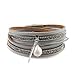 GelConnie Feather Wrap Bracelet Braided Bohemian Leather Bracelet Boho Multilayer Bracelets LPB244-gray
