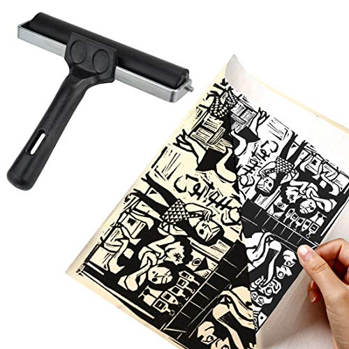 Poualss Tape Roller 5.9 inch, Rubber Roller for Printmaking Wallpapers Stamping Gluing Application