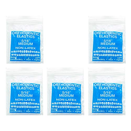 JMU Orthodontic Elastics 5/16 Inch Medium 500 pack Intraoral Elastic Bands Latex Free Dental Rubber Bands Made in USA