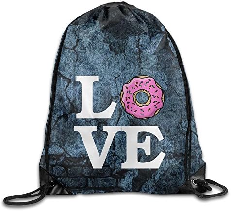 Love Donuts Drawstring Gym Sport Bag, Large Lightweight Gym Sackpack Backpack For Men And Women