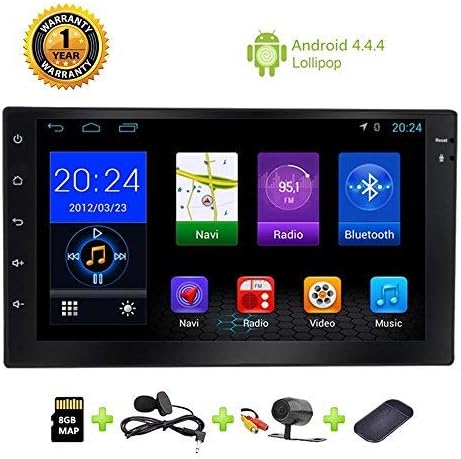 7 inch Car Stereo Navigation GPS Car Radio Android 4.4.4 Mirror Link Steering Wheel Control Double Din Bluetooth Car Stereo with Free EU Map