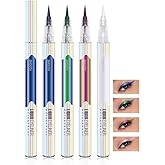 JIMYAUQIN 4Pcs Metallic Chameleon Effect Liquid Eyeliner - High-Pigmented Shift with Waterproof Fine Tip for Multi-Dimensional Colored Eye Looks