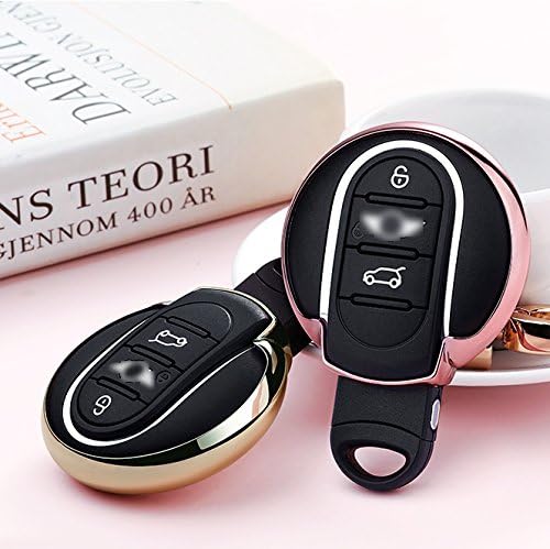 ontto Keycase Premium Soft TPU Full Protection Smart Key Fob Shell Case Key Rings Keychains for Mini Cooper ONE S JCW F54 F55 F56 F57 F60 Pink - Image 5