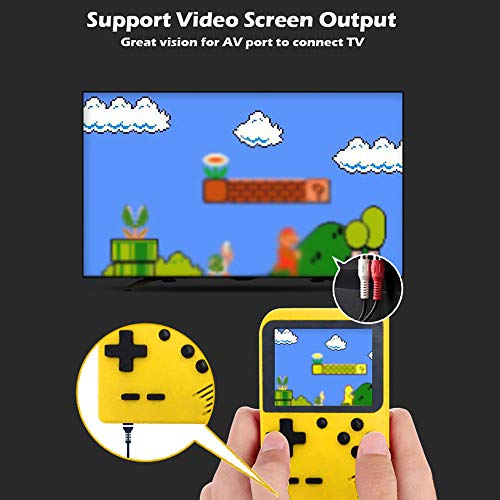 Cywulin Retro Mini Handheld Video Game Console Player Gameboy Built-in 168 Classic Games Travel Portable Gaming System Electronics Machines 2.8 Inch Support TV Play Present for Boy Kids Adult (Yellow)