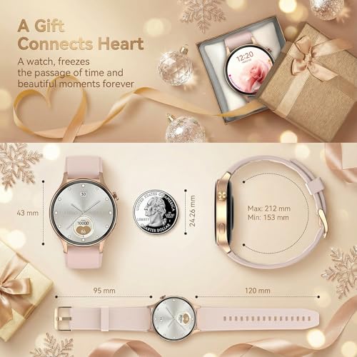 Smart Watch for Women, Answer/Make Call, 1.32'' AMOLED Ultra-Clear Screen Fitness Trackers with Heart Rate/Sleep/SpO2 Monitor, Smartwatch for iPhone/Samsung/Android, 110+ Sport Modes, 3ATM Waterproof