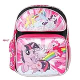 13' My Little Pony Black Backpack with 5 Ponies on the Front