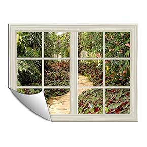 Wall Paper Small Wall Mural Beautiful Scenery Out of The Window Wall Art Removable Wall Decoration for Bedroom Living Room - 24x32 inches