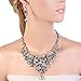 EVER FAITH Women's Crystal Gothic Skulls Stars Statement Necklace Earrings Set Clear Silver-Tone