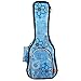 Hola! Music Heavy Duty SOPRANO (up to 21.5 Inch) Ukulele Gig Bag with 15mm Padding, Light Blue Flowers