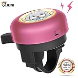 JBM Kids Bicycle Bell (8 Colors) Aluminum Alloy Bike Bell Ring Horn Accessory Boys Girls Youth Clear and Loud Ringtone Alert (Pink, Left)