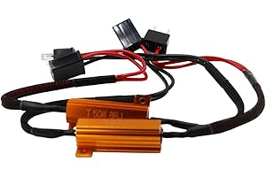 YSY H7 Headlight Low Beam Fog Light Bulbs LED Resistor Kit Relay Harness Adapter Anti Flicker Error Decoder Warning Canceller (2pcs H7-Resistor Decoder)