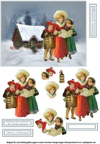 Immagini Natalizie Per Decoupage.Carol Smith Foglio Da Decoupage Per Biglietti Natalizi Vintage Amazon It Casa E Cucina