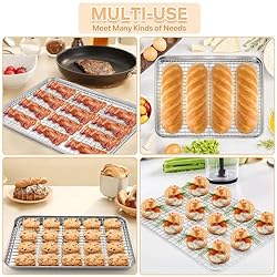 TeamFar Baking Sheet with Rack, 16 x 12 x 1 Inch